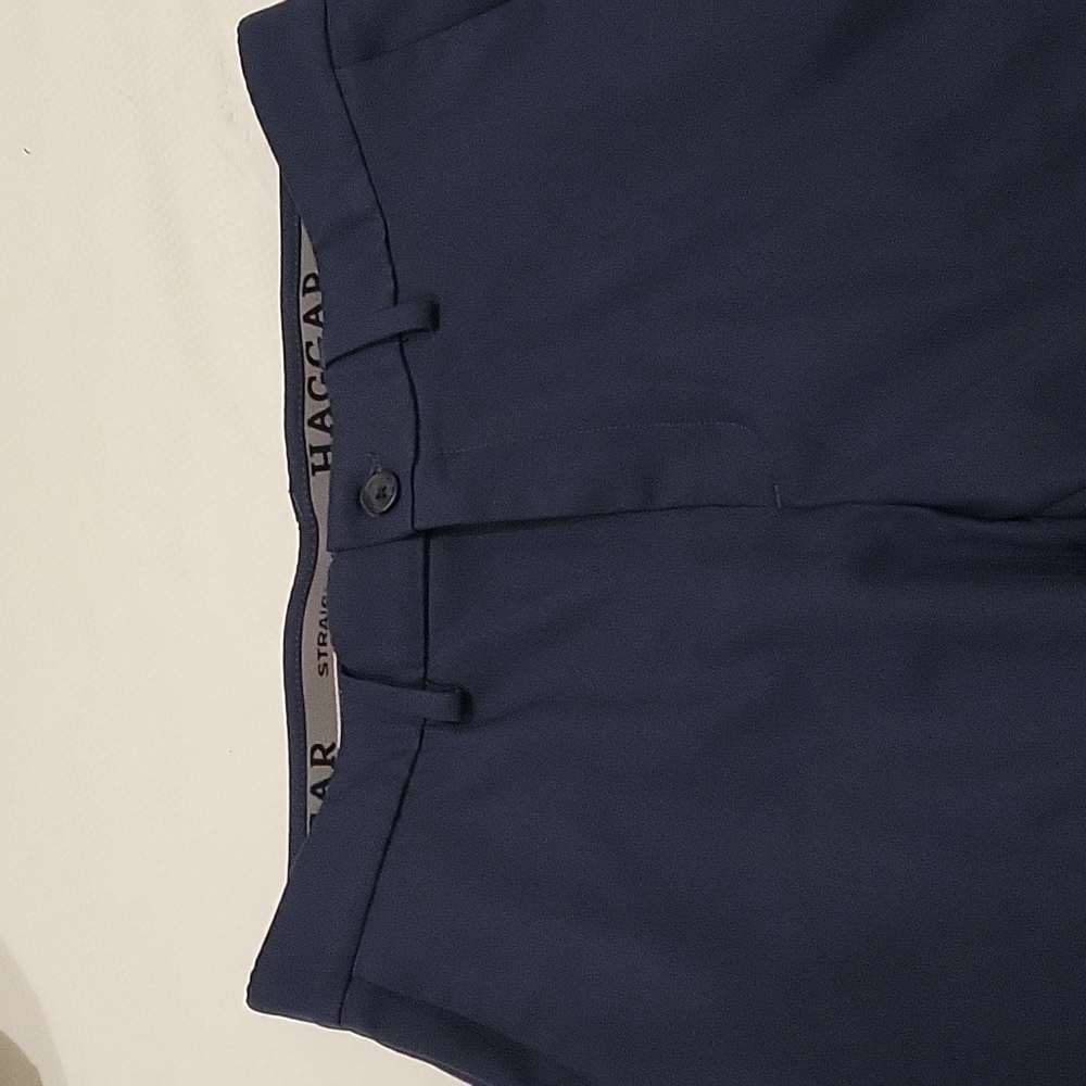 Men's dress pants, Haggar, straight fit, 34x32, worn once, navy blue